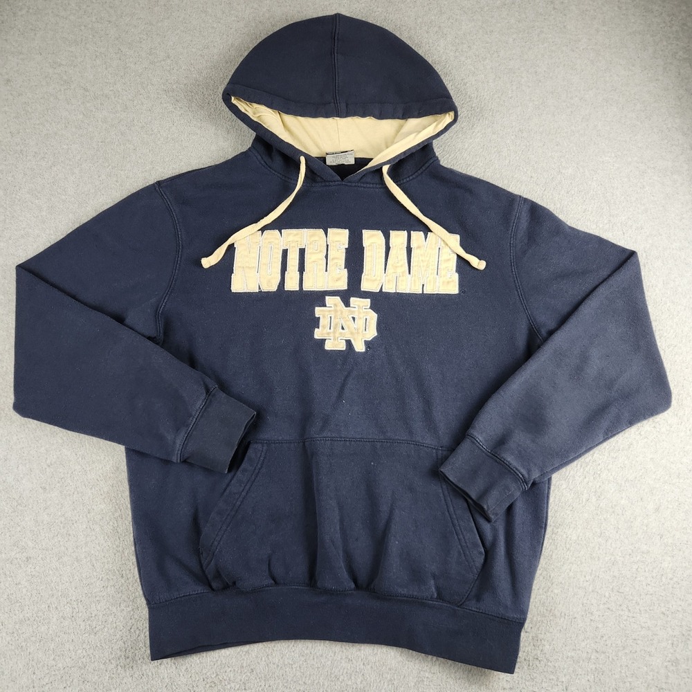 Notre Dame Fighting Irish Hoodie Mens M Navy Stadium Athletics NCAA Fleece Lined